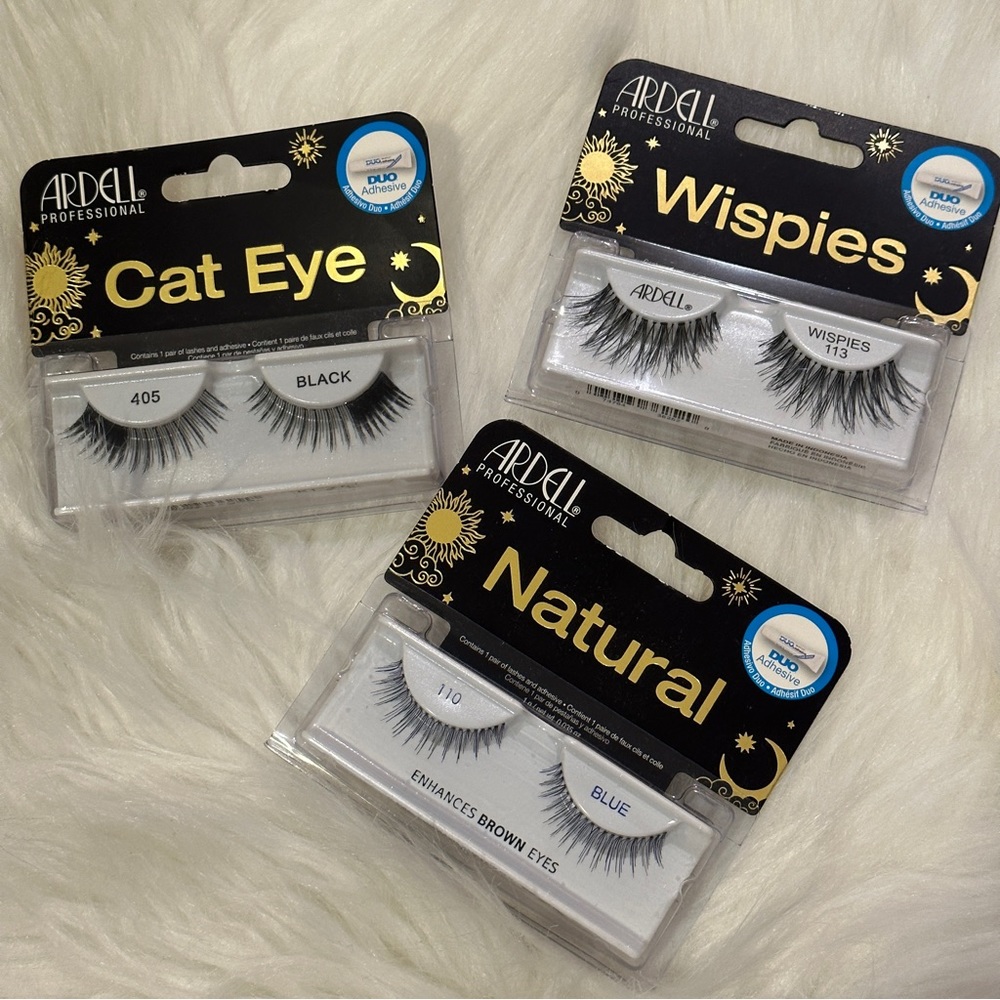 Ardell Lashes - Nautral, Wispies, & Cat Eye False Eyelashes Bundle Set